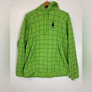 Teddy Fresh Mens Green Barbed Wire Hoodie Large Skater  Punk Street Wear Grunge